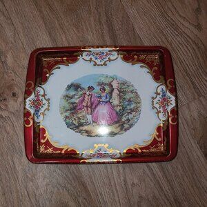 Vintage Decorated Ware Metal Tray Designer by Daher Victorian Love England